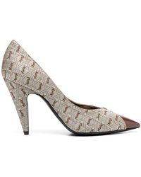 Saint Laurent - All-over Logo Pointed Pumps - Lyst
