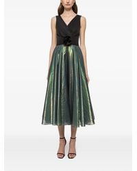 Nissa - Floral-Detail V-Neck Midi Dress - Lyst