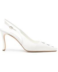 Manolo Blahnik - Alexa Button-Embellished Slingback Pumps - Lyst