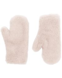 Max Mara - Alpaca And Wool Teddy Fabric Mittens - Lyst