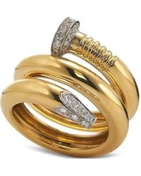 David Webb - 18K Diamond Nail Ring - Lyst