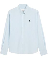 Ami Paris - Gestreept Katoenen Shirt Met Ami De Coeur - Lyst