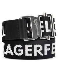 KARL LAGERFELD - Logo-Intarsia Buckle Belt - Lyst