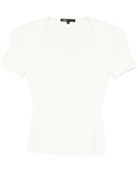Maje - Square-Neck T-Shirt - Lyst