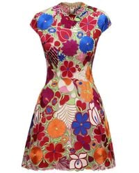 Gemy Maalouf - Floral Short Structured Mini Dress - Lyst