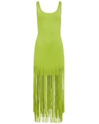 Toccin - Roxanne Scoop-Neck Fringe-Detail Mini Dress - Lyst