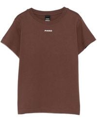 Pinko - Logo-Appliqué T-Shirt - Lyst
