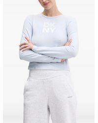 DKNY - Logo-Print Long-Sleeve T-Shirt - Lyst