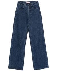 Twentyfourhaitch - Crystal-Embellished Wide-Leg Jeans - Lyst