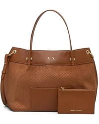 ARMANI EXCHANGE - Monogram-Pattern Logo-Detail Tote Bag - Lyst