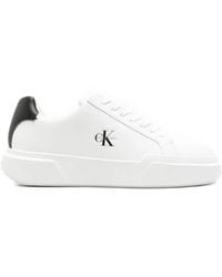 Calvin Klein - Logo-Print Leather Sneakers - Lyst