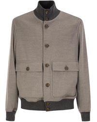 Brunello Cucinelli - Veste Bomber À Col Montant - Lyst