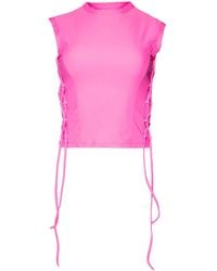 Vetements - Lace-Up Crop Top - Lyst