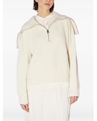 Liviana Conti - Evadne Ribbed-Knit Zip-Neck Sweater - Lyst