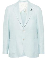 Lardini - Geweven Blazer Van Linnenblend - Lyst
