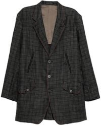 Yohji Yamamoto - Linen Twill Plaided Pocket Jacket - Lyst