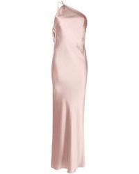 Michelle Mason - One-Shoulder Bias Silk Gown - Lyst