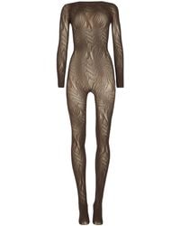 Wolford - Snake-Pattern Net Catsuit - Lyst