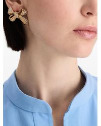 Oscar de la Renta - Bow Crystal-Embellished Earrings - Lyst