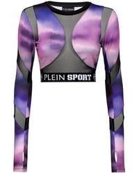 Philipp Plein - Abstract-Print Long-Sleeved Top - Lyst