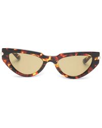 McQueen - Tortoiseshell Cat-Eye Frame Sunglasses - Lyst