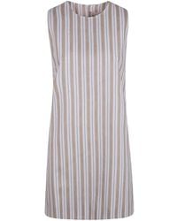 Semicouture - Striped Linen Dress - Lyst