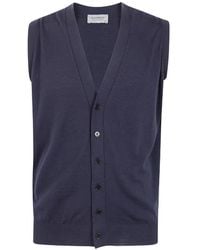 John Smedley - Bolton Sleeveless Cardigan - Lyst