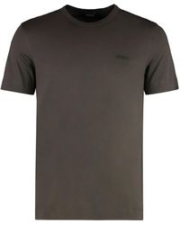 ZEGNA - Camiseta con logo bordado y cuello redondo - Lyst