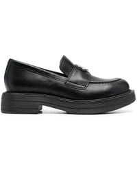 Love Moschino - Logo-Plaque 40Mm Faux-Leather Loafers - Lyst