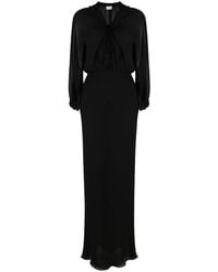 Saint Laurent - Sheer-Panelled Silk Maxi Dress - Lyst