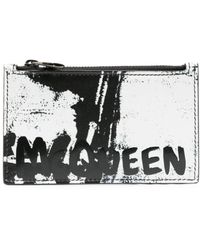 Alexander McQueen - Porte-cartes en cuir à logo imprimé - Lyst