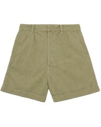 Fortela - Bedford Pleated Cotton Shorts - Lyst