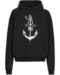 Dolce & Gabbana - Sweat-shirt à capuche et imprimé marine - Lyst