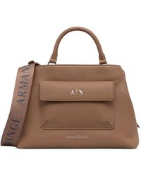 ARMANI EXCHANGE - Logo-Plaque Pebbled Tote Bag - Lyst