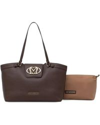 Love Moschino - Sac Cabas Grainé À Plaque Logo - Lyst