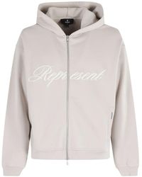 Represent - Script Logo Zip-Up Hoodie - Lyst