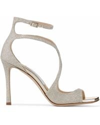 Jimmy Choo - Azia Sandalen Im Glitter-Look 95Mm - Lyst