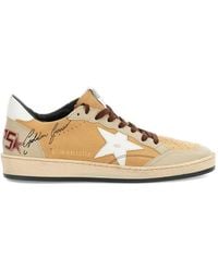 Golden Goose - Ball Star Nabuk Leather Sneakers With Leather Star And Heel Tab - Lyst