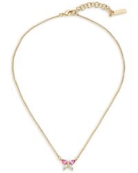 Kurt Geiger - Butterfly-Pendant Crystal-Embellished Necklace - Lyst