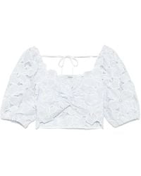 Sandro - Floral-Lace Crop Top - Lyst