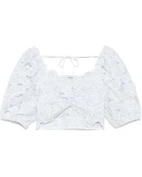 Sandro - Floral-Lace Crop Top - Lyst
