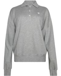 ÉTERNE - Polo-collar Cotton Sweatshirt - Lyst