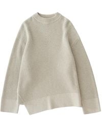 Studio Nicholson - Maglione Verda Asimmetrico A Coste - Lyst