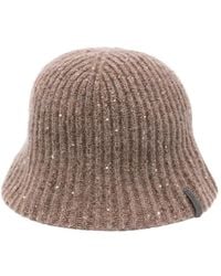 Brunello Cucinelli - Gerippter Fischerhut mit Pailletten - Lyst