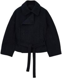 Lemaire - Cropped Asymmetrical Belted Coat - Lyst