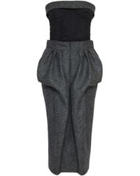 Maison Margiela - Strapless Bubble-Waist Midi Dress - Lyst
