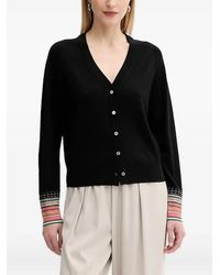 Paul Smith - V-Neck Contrasting-Cuffs Cardigan - Lyst