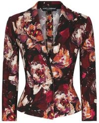 Dolce & Gabbana - Getailleerde Blazer Met Bloemenprint - Lyst
