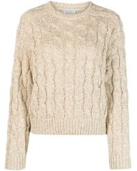 Brunello Cucinelli - Sequin-embellished Cable-knit Sweater - Lyst