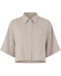 Brunello Cucinelli - Cropped Short-sleeve Shirt - Lyst